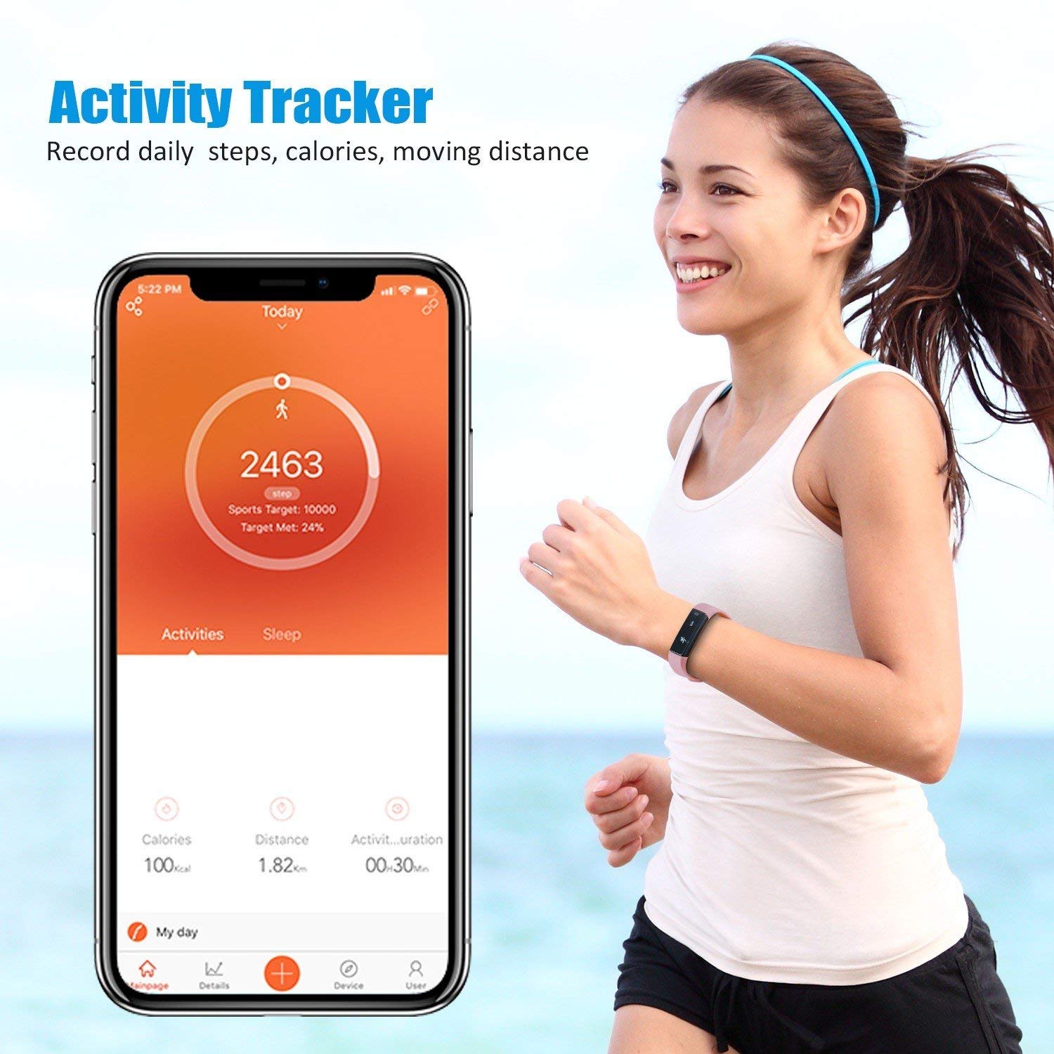 SmartFit SlimTrack Watch: Free Band, Multi-Device Sync