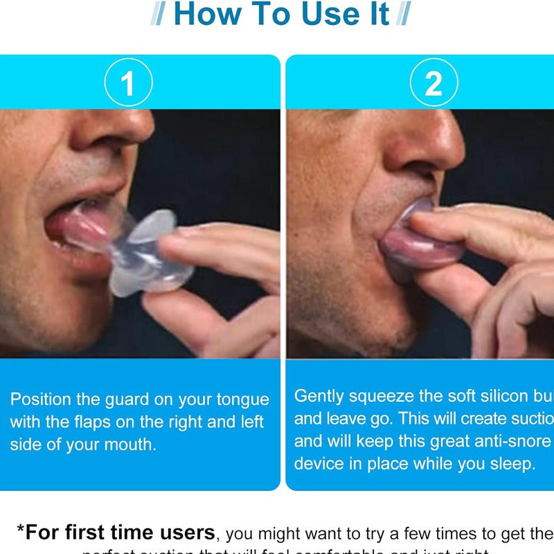 Silicone Tongue Anti-Snoring Device for Sleep