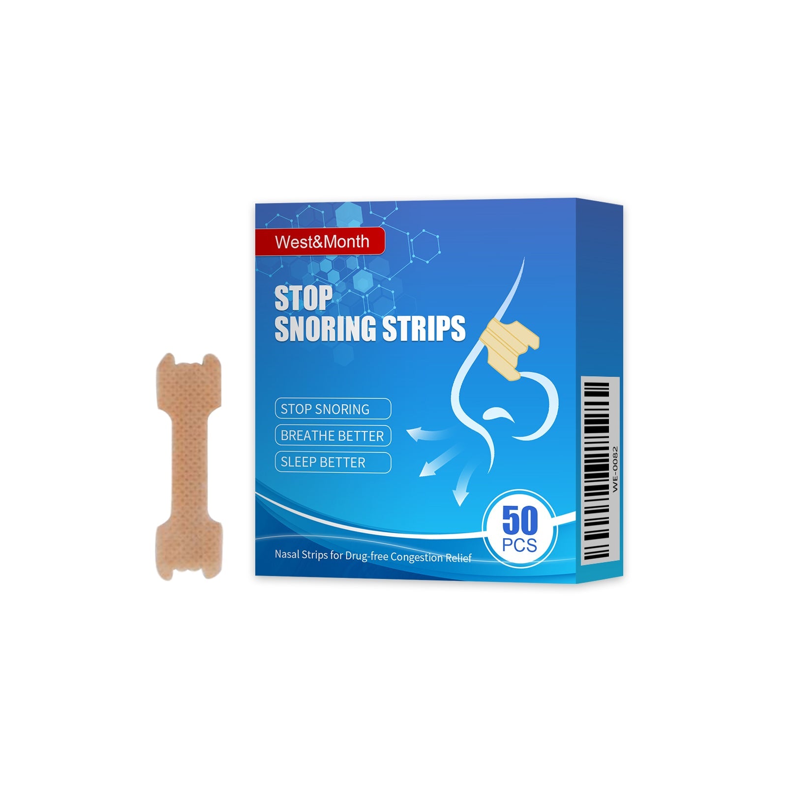 Anti-Snoring Strips for Respiratory Care and Sleep