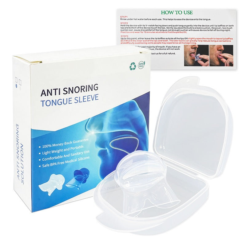 Silicone Tongue Anti-Snoring Device for Sleep