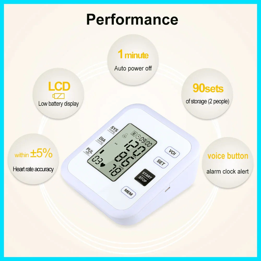 Arm Blood Pressure Monitor with Pulse Heart Rate