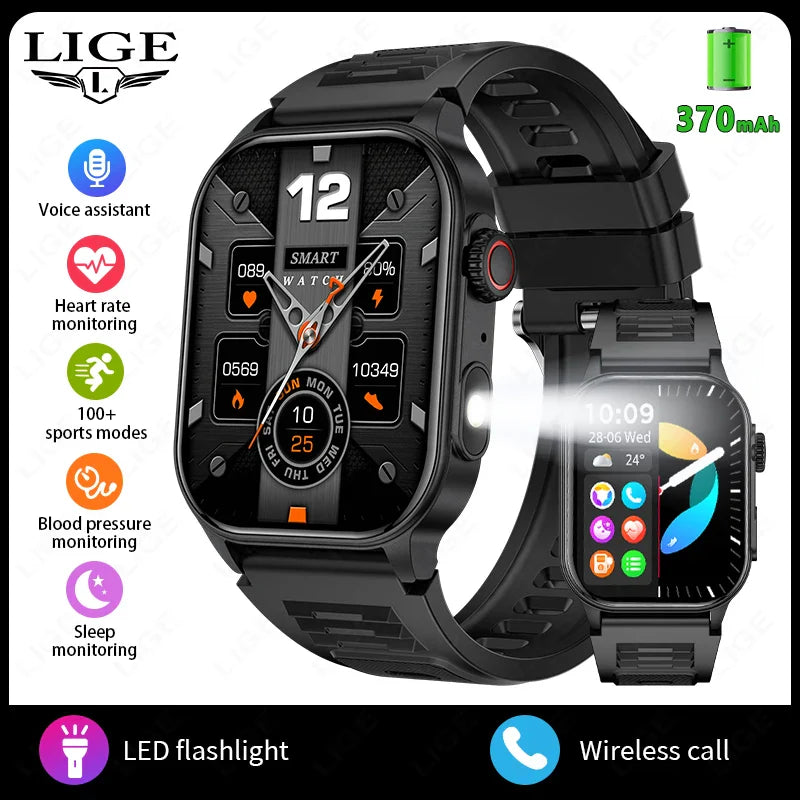 LIGE FlashSmart: 2 HD, AI, Sports & Health Tracker