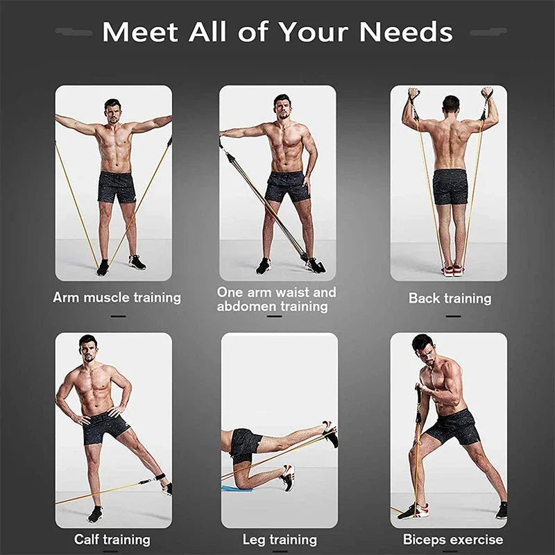 Wrapped Resistance Bands Set for Strength Training