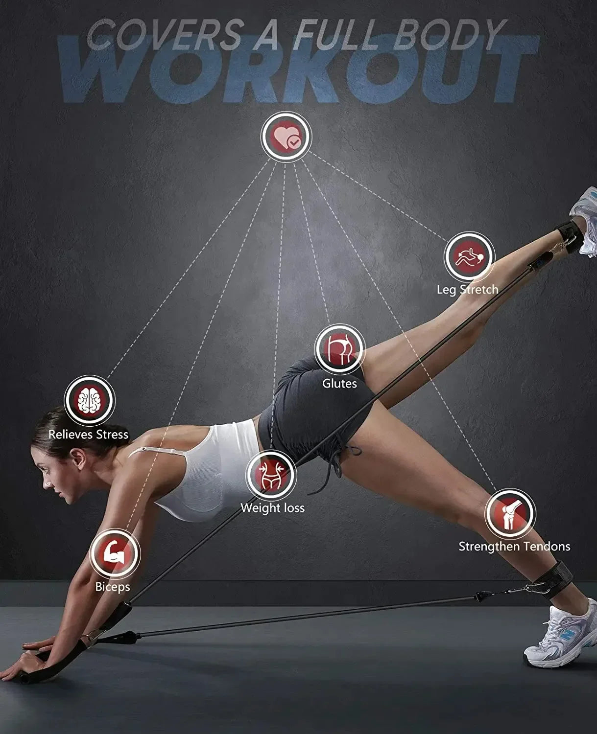 Wrapped Resistance Bands Set for Strength Training