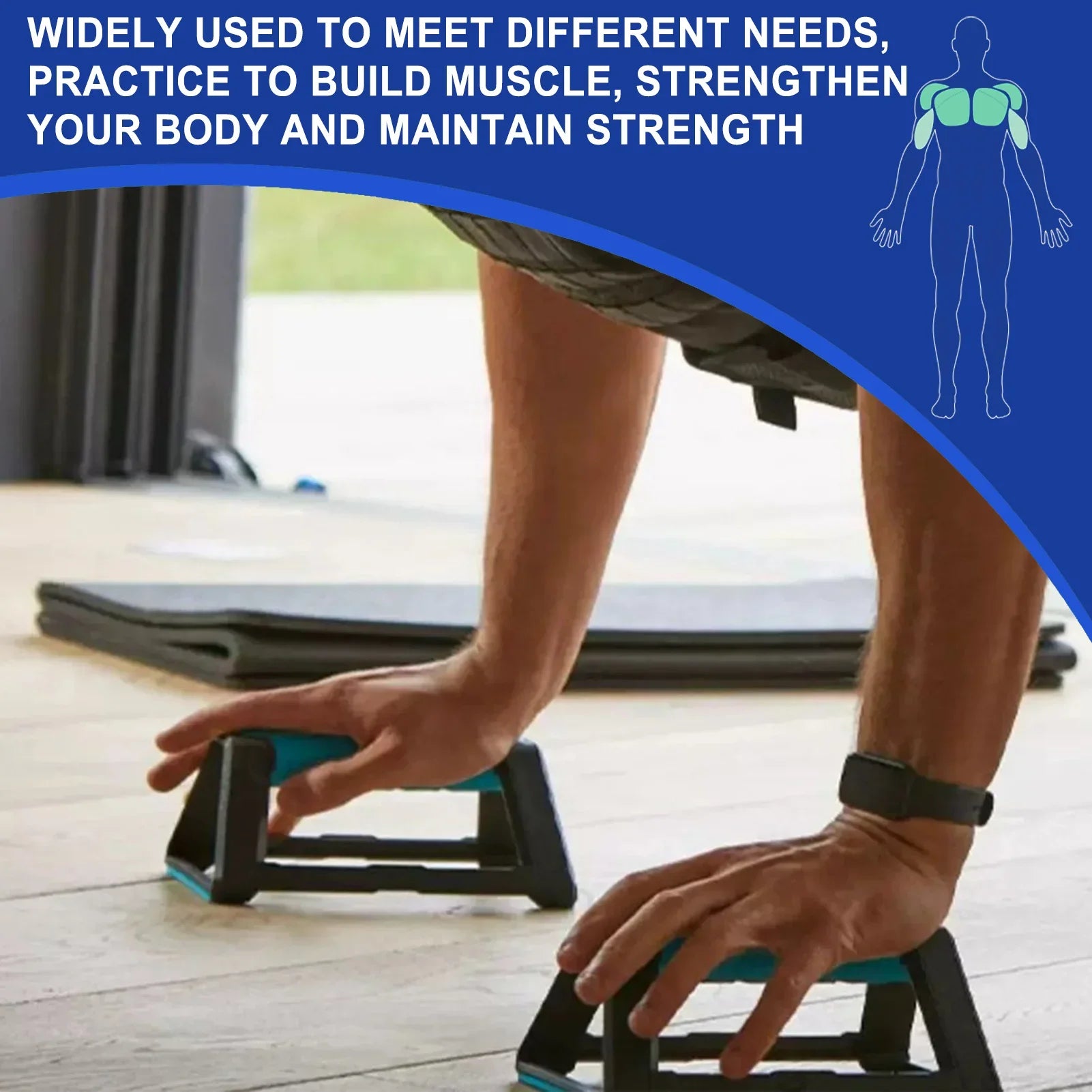 Ergonomic Push-Up Stand for Home Gym Training