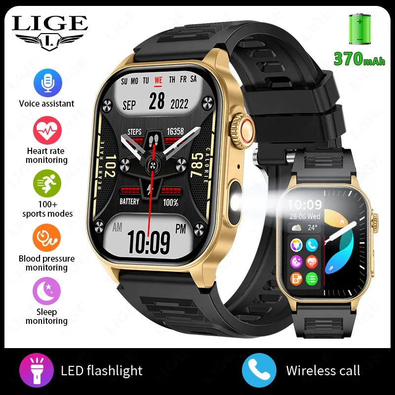 LIGE FlashSmart: 2 HD, AI, Sports & Health Tracker
