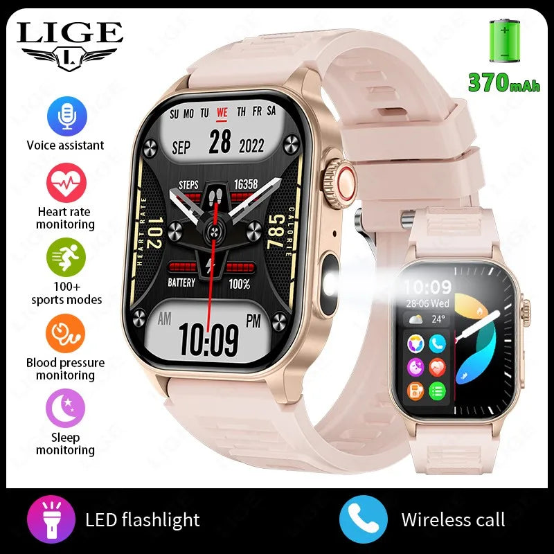 LIGE FlashSmart: 2 HD, AI, Sports & Health Tracker