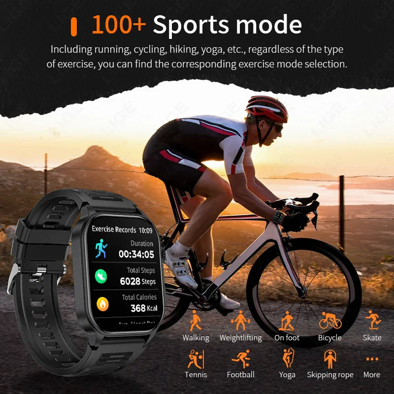 LIGE FlashSmart: 2 HD, AI, Sports & Health Tracker