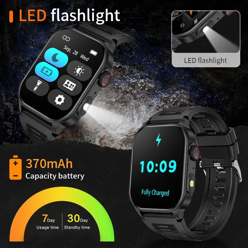 LIGE FlashSmart: 2 HD, AI, Sports & Health Tracker