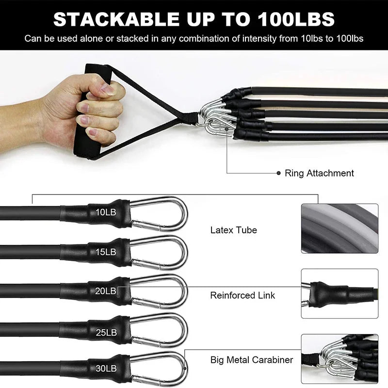 Wrapped Resistance Bands Set for Strength Training