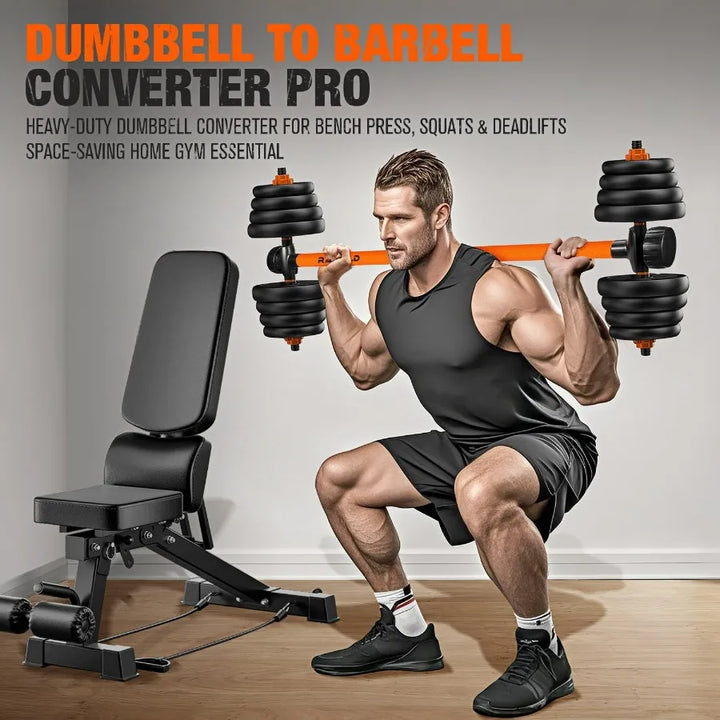 Dumbbell to Barbell Converter Weightlifting Bar