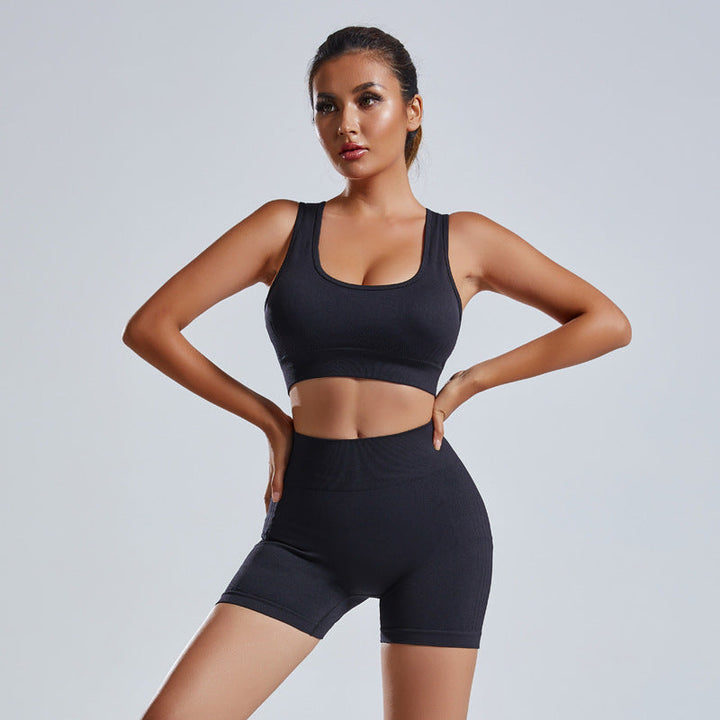 2-Piece Women’s Seamless Yoga Vest and Shorts