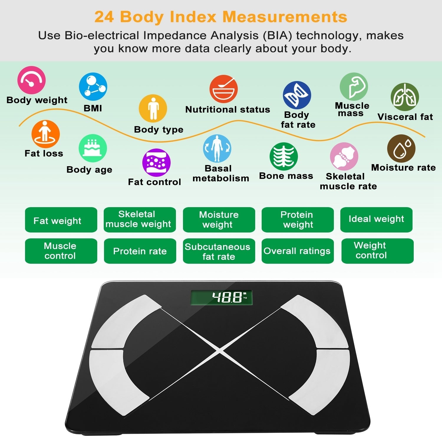 Smart Digital Body Composition Scale with App