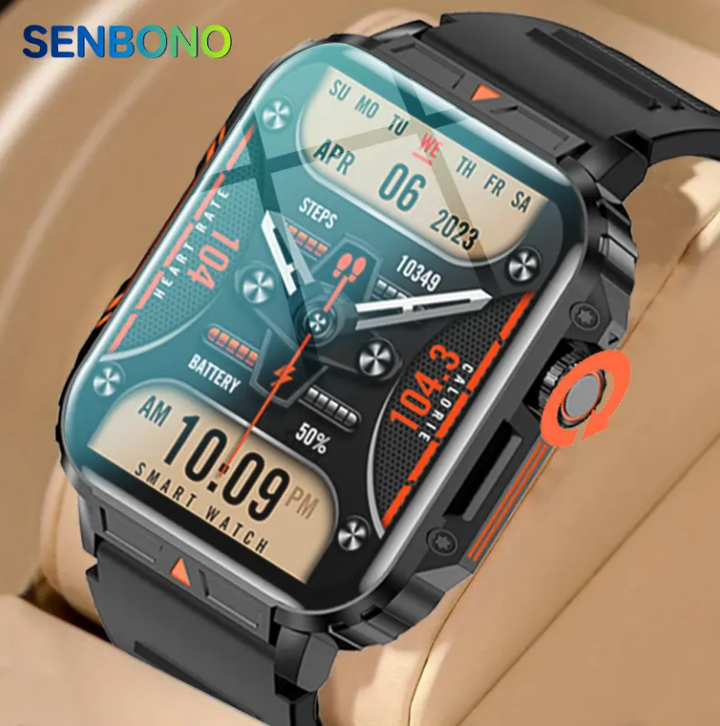 Outdoor Sports Square Smartwatch Answer Call Big Battery Fitness Tracker Waterproof Smartwatch Men For IOS Android