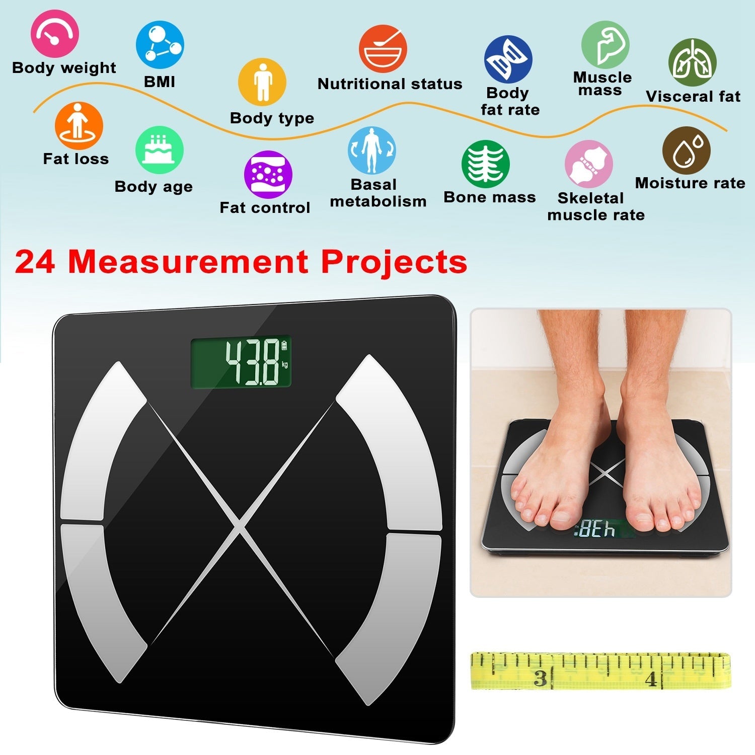 Smart Digital Body Composition Scale with App
